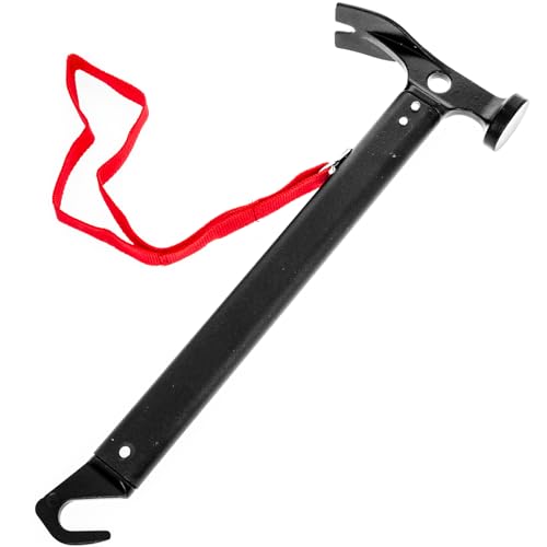 ASR Outdoor 13oz Carbon Steel Camping Hammer with Tent Stake Puller Hand Tool, 12 Inch