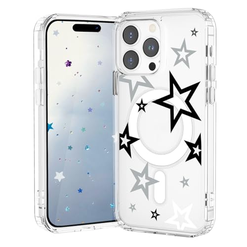 Coque antichoc iPhone 16 étoile noire transparente TPU souple magnétique