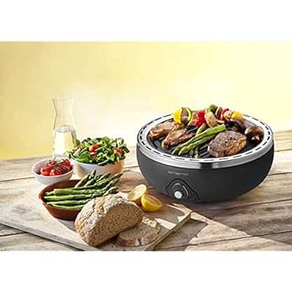 Emerio BGP-115557.1, ultra portabler Holzkohlegrill, ventilatorbetrieben, Batteriebetrieb oder mit Powerbank schnell einsatzbereit ideal für Zuhause oder unterwegs 30cm Gussrost (Durchmesser) – Bild 3