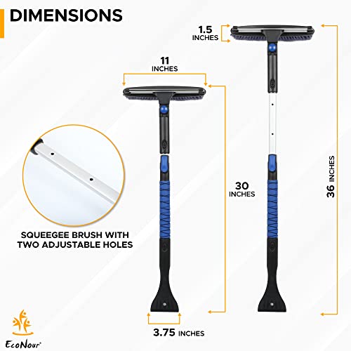 Econour Car Windshield Cover+Ice Scraper With 270° Rotatable Squeege | Telescoping Brush For Snow Removal | Upgraded 600D Oxford Winter Windshield Covers For Ice Removal #TOP7