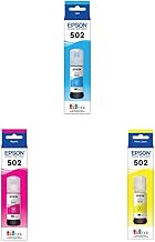 Epson T502 EcoTank Ink Ultra-high Capacity Bottle Cyan & EPSON T502 EcoTank Ink Ultra-high Capacity Bottle Magenta T502320-S T502 EcoTank Ink Ultra-high Capacity Bottle Yellow