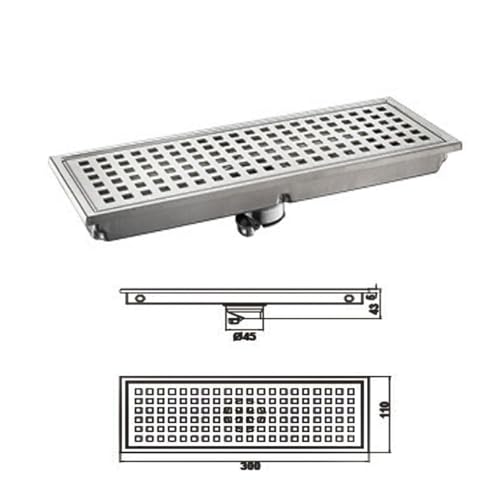 Rigole de douche encastrable 30 cm en inox pour rénovation de salle de bain