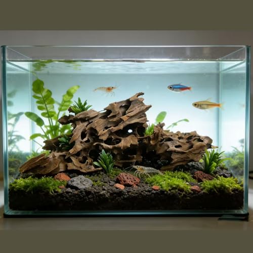 Image of 4 Pcs Natural Aquarium Driftwood Shrimp Wood, 3.94-5.91 inch (10-15cm) Assorted Branches & Trunk, Terrarium Ornament & Habitat Decor for Fish, Shrimp and Reptiles