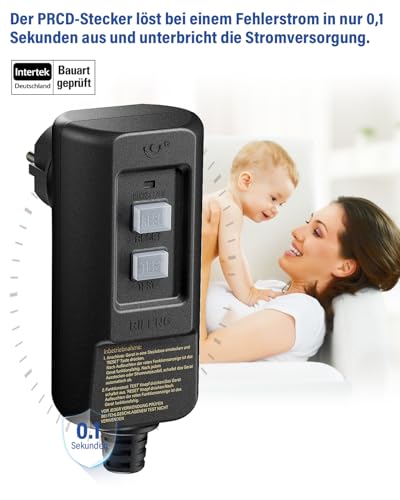 Enchufe de protección personal PRCD contra cortocircuitos por humedad e interruptor FI 230V 6