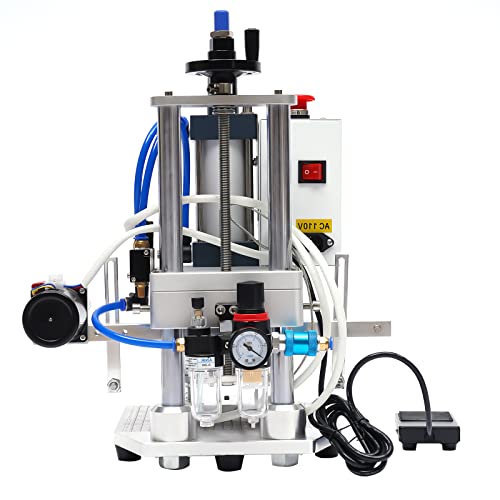 Pneumatic Hot Foil Stamping Machine, 500W 110V Hot Foil Stamping Machine Digital Embossing Machine Air Pneumatic Logo Leather PVC Press for Leather PVC PU Paper Plastic Logo Embossing