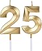 Gold 25th & 52nd Birthday Candles,Gold Number 25 52 Cake Topper for Birthday Decorations Party Decoration