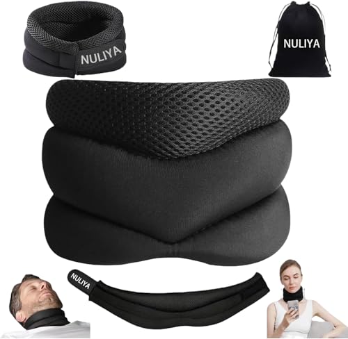 NULIYA Neck Support for Snoring Necksupport - Never Snore Again Neck Support Brace for Sleeping Soft Adjustable Necks Brace Cervical Collar for Pain Relief
