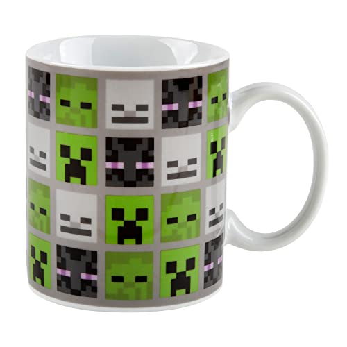 Image of Minecraft Ceramic Mug | Hot & Cold Drinks | Home Or Office | Gift for Adult Kids | 312 ML Mob Faces
