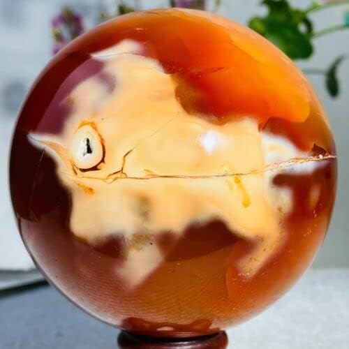 NKB1925806 Crystal Ball 631g Ultralisk Pattern Natural Carnelian Red Agate Quartz Crystal Sphere Ball