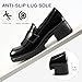 Ecetana Womens Loafers Platform Chunky Penny Lug Sole Comfort Slip on Casual Fashion Business Work Shoes Black
