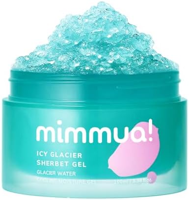 mimmua! Ice Sorbet Soothing Cooling Face Moisturizer | Pore Minimizer for Face Before Makeup | After Sun Care for Sunburn, Heat Rash & Calming Gel Cream After Shower | Korean Skincare | 3.38 Fl Oz