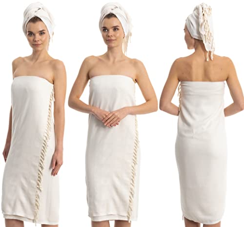 Demmex Certified 100% Organic Cotton & Organic Dye Prewashed Xl Diamond Weave Turkish Cotton Towel Peshtemal Blanket For Bath,Beach,Pool,Spa,Gym, 71X36 Inches,14 Oz (White) #TOP1