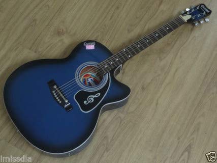 Image of KETOSTICS Givson Venus Special KS-Vs-Blu, Rosewood Acoustic Guitar Combo With Cover /Bag, String Set, Belt And Picks (BLUE)