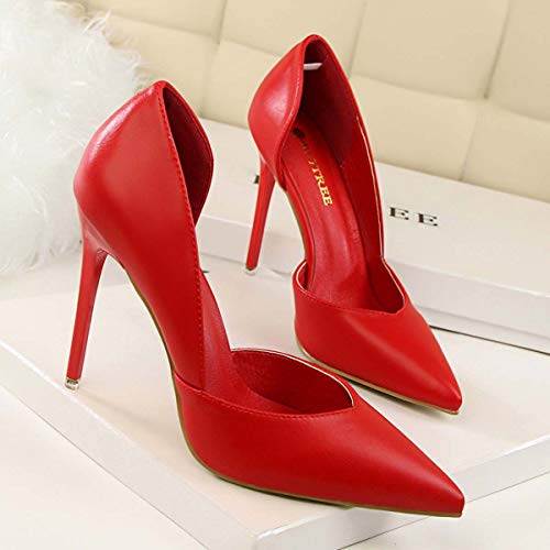 JOEupin Women's high Heels Cushioned Office Pointy Toe Stiletto Pumps Shoes4