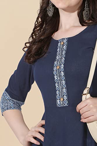 Image of MIRCHI FASHION Women's Straight Fit Rayon Sequins Embroidered and Polka Dots Printed Kurti Only