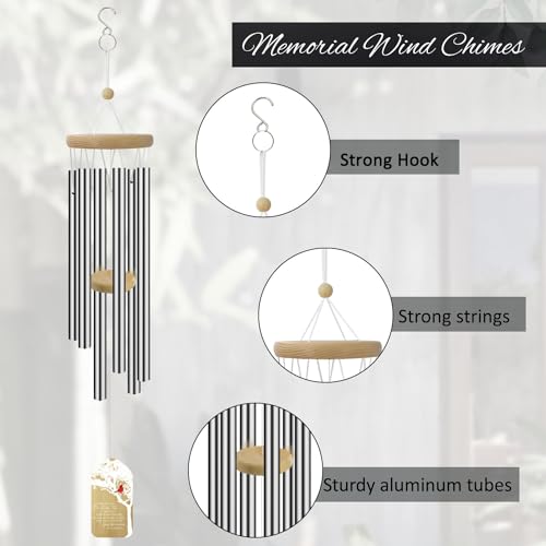 Image of ASTARIN Personalized Wind Chimes Outdoor Large Deep Tone,Large Customized WindChimes for Outside Tuned Relaxing Soothing Low Bass,Memorial Wind Chimes Sympathy