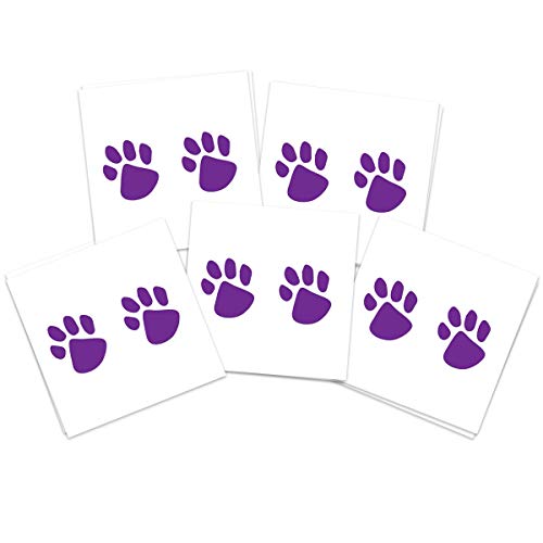 Purple Paw Prints Temporary Tattoos (10-Pack) | Skin Safe | MADE IN THE