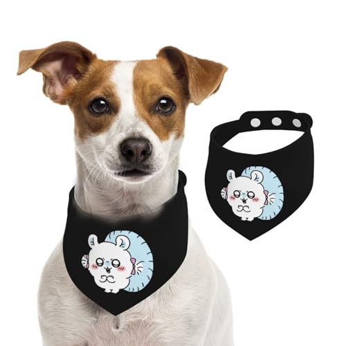 ペットバンダナ ちいかわ モモンガ ペット用唾液タオル 可愛い 犬用 猫用 犬の首輪 簡単脱着式 サイズ調整可能 水洗い可 三角スカーフ ネクタイ 柔らかい かわいい 口拭き 散歩 食事用 ペット用品 小型犬 中型犬 大型犬 アクセサリー 誕生日 プレゼン