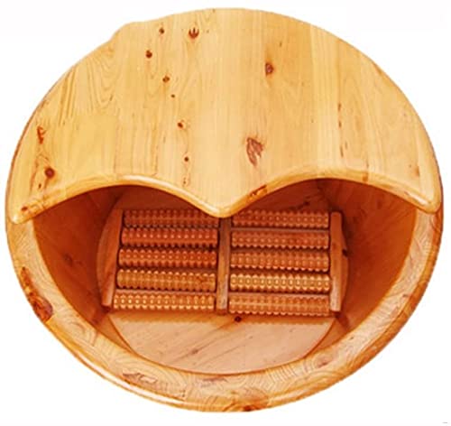 Bañera para pies de madera con ruedas, cubierta y masaje para uso doméstico miniatura 3