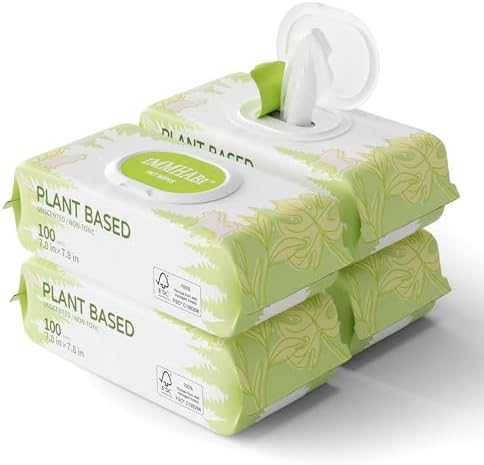 400 Unscented Pet Wipes for Paws and Butt Plant Based Hypoallerge...