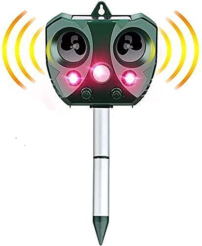 Homarket Ultrasonic Solar Animal Repellent, Cat Repellent Outdoor, Rat, Squirrel, Deer, Mole, Dog, Cat, Waterproof with Motion Detector