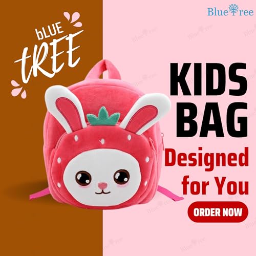 Image of blue tree Cute Kids Backpack Toddler Bag Plush Animal Cartoon Mini Travel Bag for Baby Girl Boy 1-6 Years, Ideal for Gifting for Kids