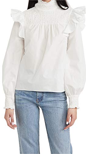 Cinq à Sept Women's Long Sleeve River Top, Ivory, XS