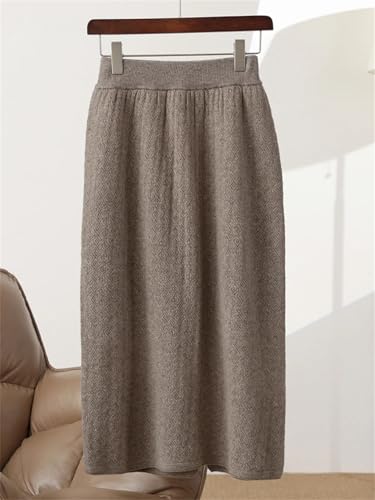 Women's Wool Skirt Diamond Pattern Skirt4