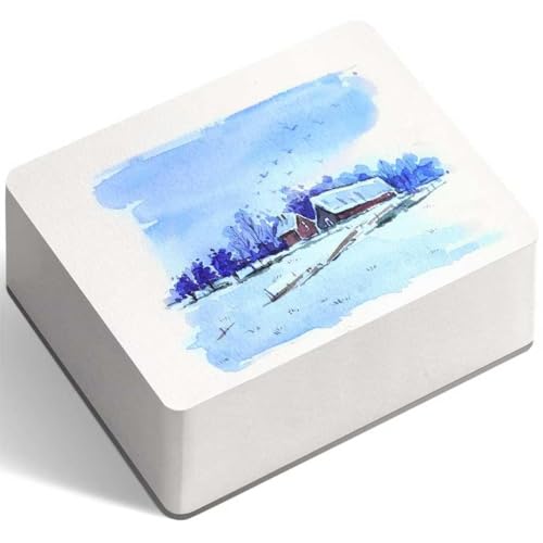FLUNBRATO Watercolor Pad 80 Sheets, 3.5 x 5.1 Inch, 100% Cotton Mini Travel Watercolor Block, Cold Press 140LB 300GSM, Two-Edge Glue Binding Compact Notebook Mixed Media for Painting