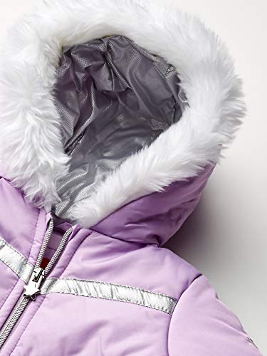 London Fog Girls' Little Snowsuit With Snowbib And Puffer Jacket, Violet Silver Foil, 5/6 #TOP2