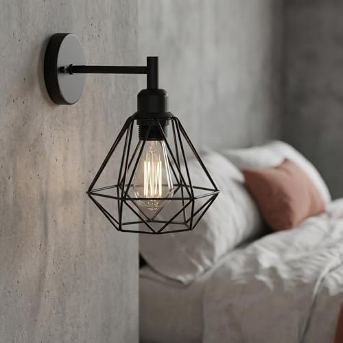 Image of Osaladi 5 Pcs Black Wrought Iron Lampshades Vintage Decorative Light Covers for Ceiling Fixtures Kitchen Dining Bedroom Living Room