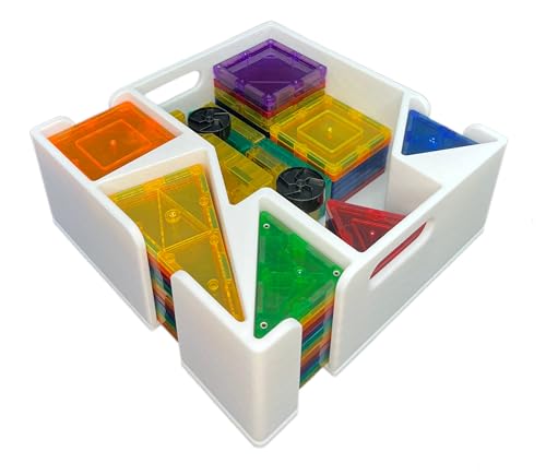 TILE TOWER Magnetic Tile Storage - Organizer, Sorter System (White)