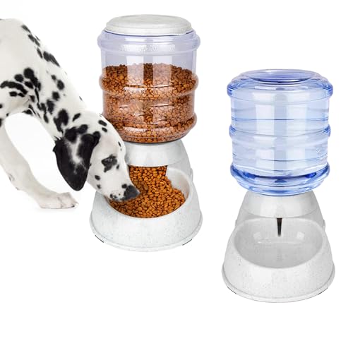 Pet Gravitational Feeder and Water Dispenser Large 3 Gallon 11 Liters-Thickened Durable,Dog Cat Water Bowl Dispenser Large,Automatic Replenish Pet Waterer Dispenser Station