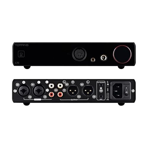 Fanmusic Topping L70 フルバランス NFCA ヘッドホンアンプ 4ピン XLR/4.4 バランス/6.35mm SE 出力アンプ リモコン付き (ブラック)