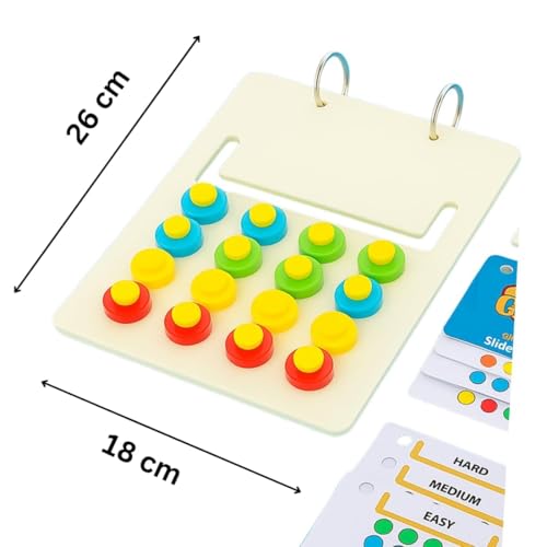 Image of Kids Montessori Slide Puzzle I Color & Pattern Matching Learning Toys for Kids 4-8 Years I Birthday Gift for Boys & Girls I Educational Activity for 4,5,6,7,8 I Travel Friendly
