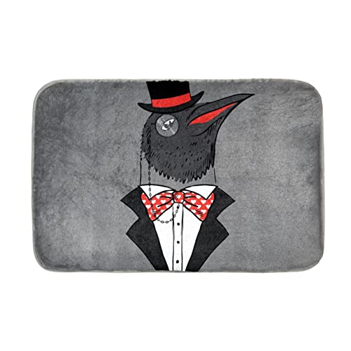 Lyetny Fashion Penguin Suit Hat Water Absorbent Bath Mat Bathroom Rug 31 x 20 Inch Plush Microfiber Bath Mat Non Slip for Floor Indoor