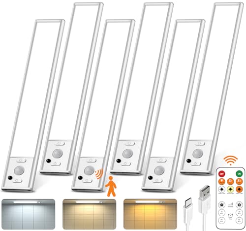 9inch Under Cabinet Lighting with Remote, Rechargeable LED Motion Sensor Light Indoor, Closet Lights...