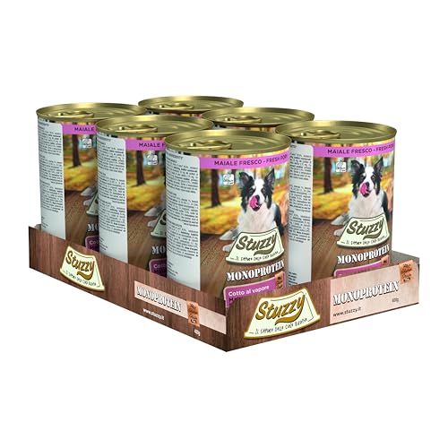 Stuzzy Dog Monoprotein Schwein, Hundefutter nass, 6 Dosen x 400 g, 2.4 kg