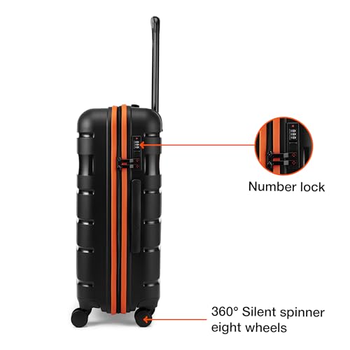 Image of Nasher Miles Jupiter Hard-Sided Polypropylene Check-in Luggage 28 inch | 75cm | 8 Wheels Large Trolley Bag for Travel | Suitcase (Black)
