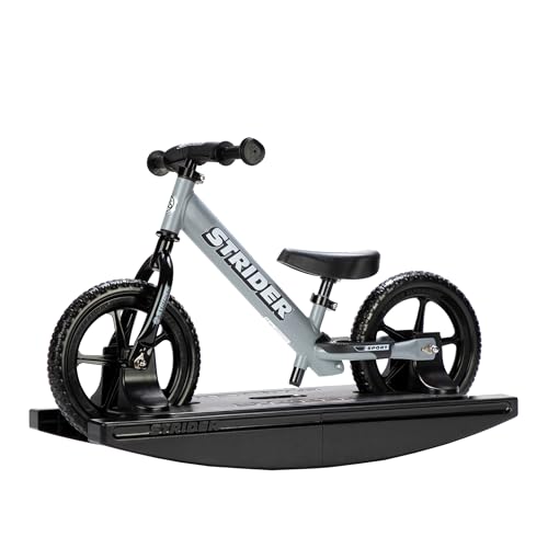 Strider Sport 2-in-1 Rocking Bike Matte Gray - Helps Teach Baby How to Ride a Balance Bicycle - for Kids 6 Months to 4 Years - Easy Assembly & Adjustments