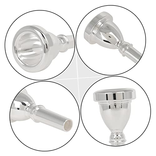 Embouchure tuba 14mm argentée résolvant les pertes d'air de jeu - 4