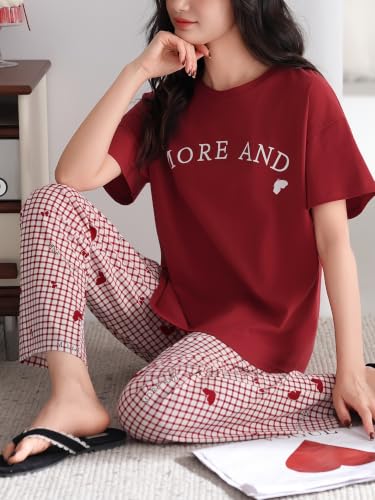 Image of Louis Luxe Womens Korean Night Dress || Full Pyjama Set || Korean Nightsuit ||Women Nightwear ||Round Neck Full Sleeve Nightsuit || Loungewear || Everyday Nightdress (ND-12)