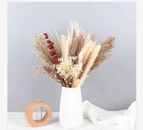 lulute Herbe de Pampa Naturelle décorative. Pompous Herbe de 45 cm Dried Pampas pour décoration bohémienne. Fleurs Fluffy Fleuries. Bouquet Naturel de Fleurs et d'herbes séchées.