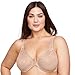Full Figure Plus Size Wonderwire Front-Closure Stretch Lace Bra Underwire #9245 Café
