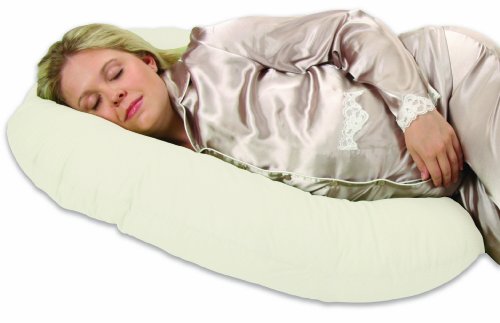 Leachco Snoogle Mini - Compact Side Sleeper Pregnancy Pillow - Ivory