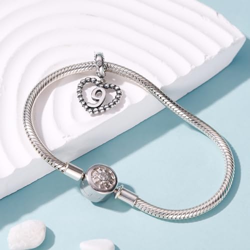Image of 925 Sterling Silver Number Charm fits Pandora, Gift for Women