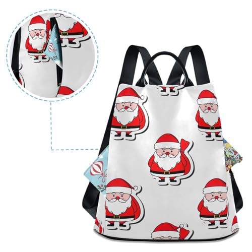 Sac à dos femme de Noël blanc avec zip dorsal de sécurité et antivol - 4