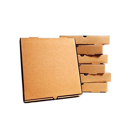 50 x Pizza Boxes Plain Brown Postal Box Takeaway Style Box - 12 - Brown
