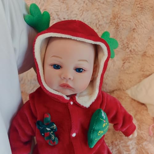 18 Inch Lifelike Reborn Baby Christmas Dolls - Cute Soft Vinyl Realistic Baby Doll with Soft Weighted Body, Real Baby Reborn Gift with Accessories Gifts for Kids Age 3+ & Collection, Pretend Play by Hiketrax - Image 4