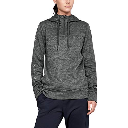Under Armour Women's Synthetic Fleece Graphic 1/4 Zip Pullover Hoodie , Jet Gray (011)/Tonal , X-Small